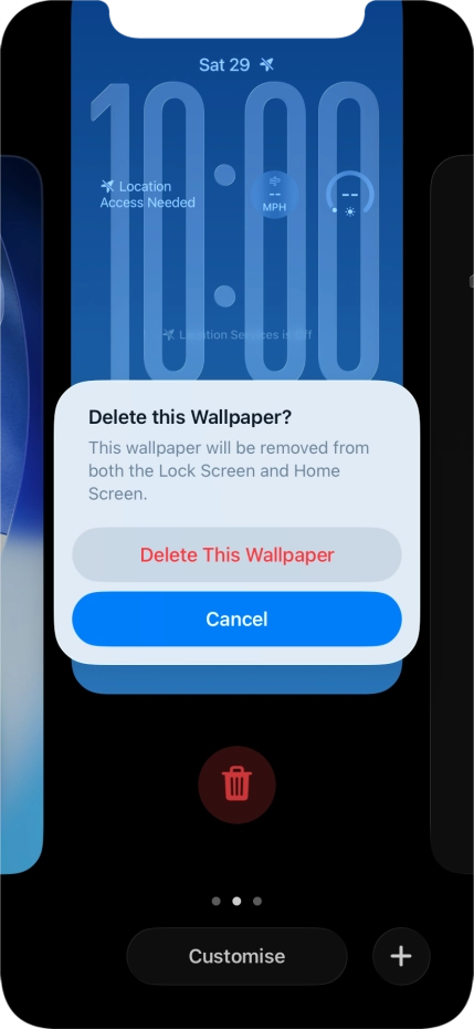 Press Delete This Wallpaper.