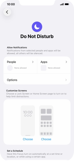 Press People and follow the instructions on the screen to select which contacts you would like to receive calls and notifications from when Do Not Disturb is turned on.