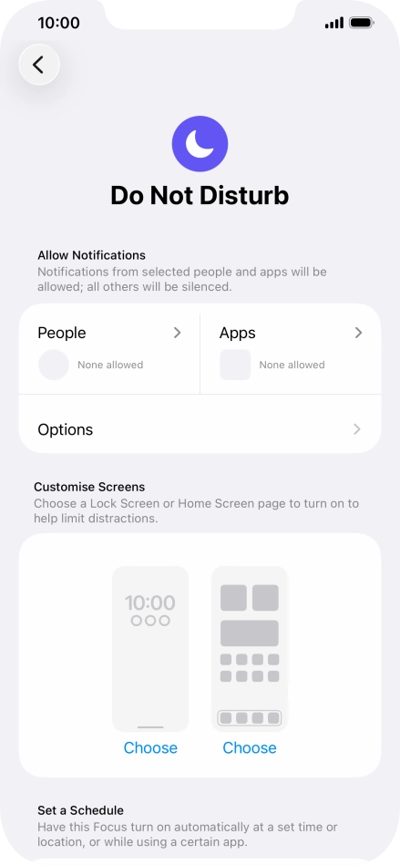 Press People and follow the instructions on the screen to select which contacts you would like to receive calls and notifications from when Do Not Disturb is turned on.