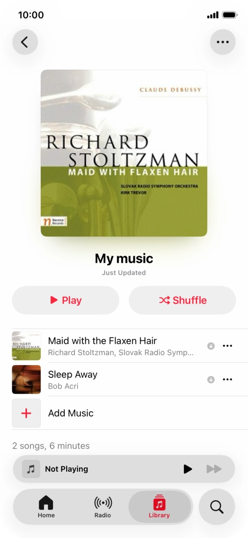 Go to the required category or playlist and press the required audio file.
