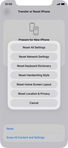 Press Reset All Settings.