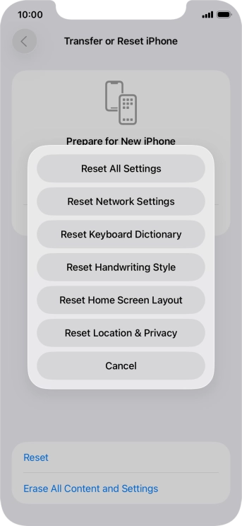 Press Reset All Settings.