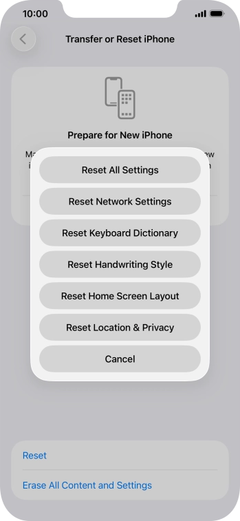 Press Reset Network Settings.