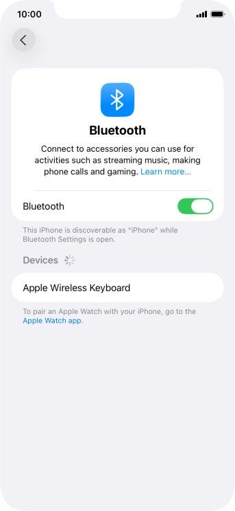 Press the required Bluetooth device and follow the instructions on the screen to pair the device with your phone.
