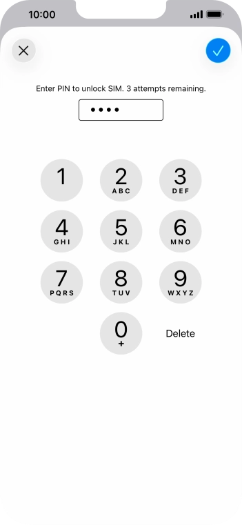 Key in your PIN and press the confirm icon. The default PIN is 1111.