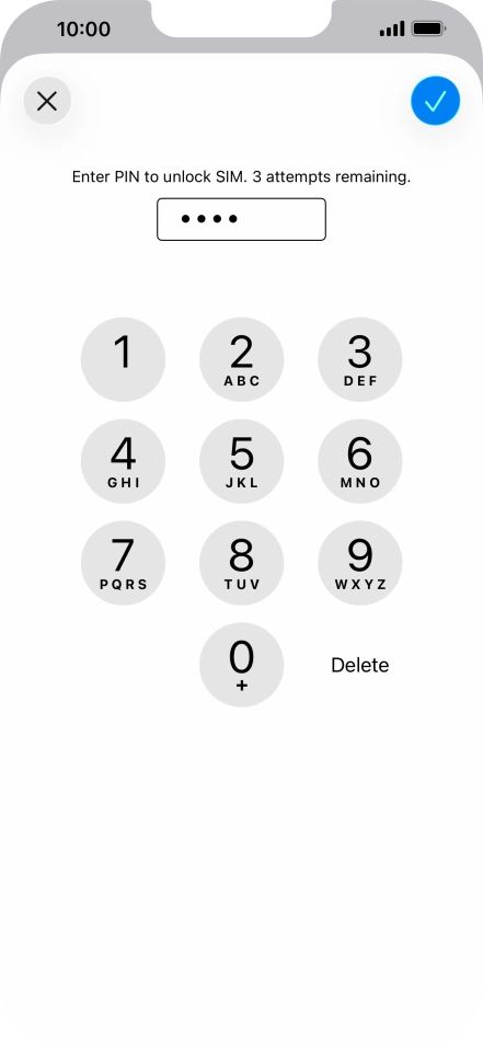 Key in your PIN and press the confirm icon. The default PIN is 1111.