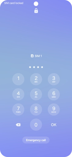If your SIM is locked, key in your PIN and press OK. The default PIN is 1111.