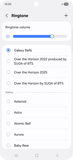 Press the required ring tones to hear them.