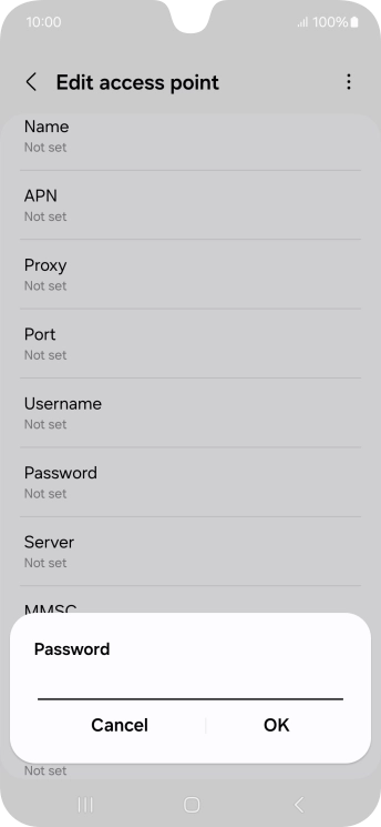 Key in secure and press OK.
