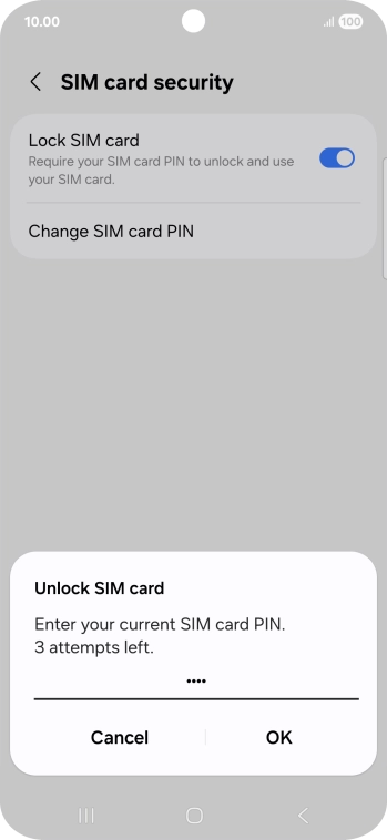 Key in your PIN and press OK. The default PIN is 1111.