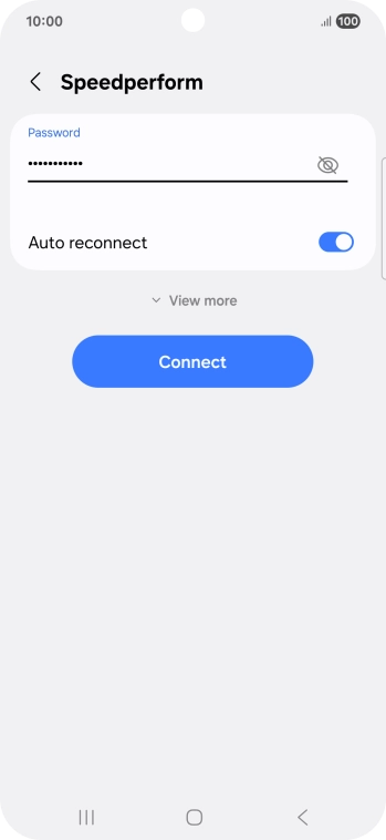 Key in the password for the Wi-Fi network and press Connect.