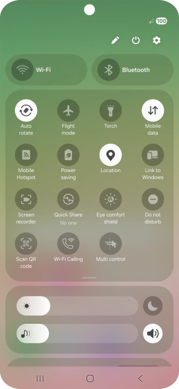 Press the settings icon.
