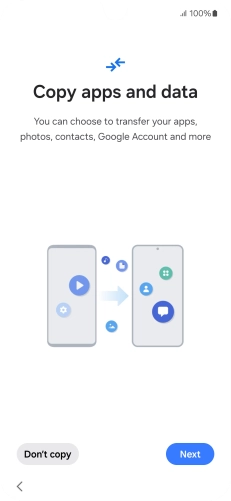 Press Don't copy and follow the instructions on the screen to finish the activation.