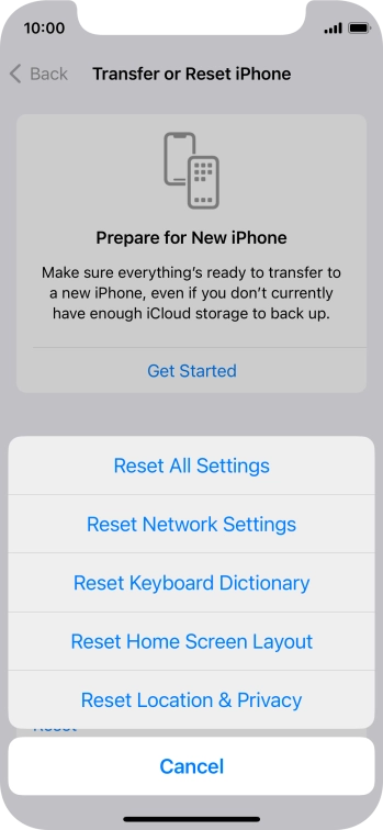 Press Reset All Settings.