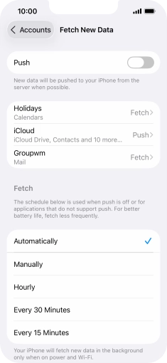 If you turn off the function, press the required setting.