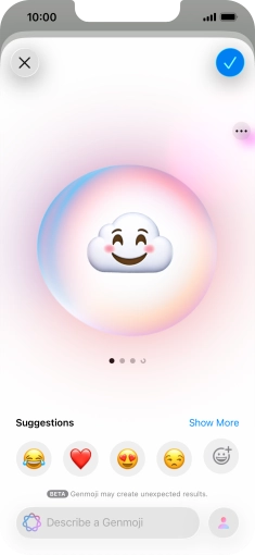 Slide your finger right or left on the screen to see the generated results.