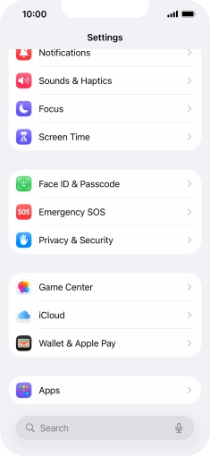 Press Face ID & Passcode.