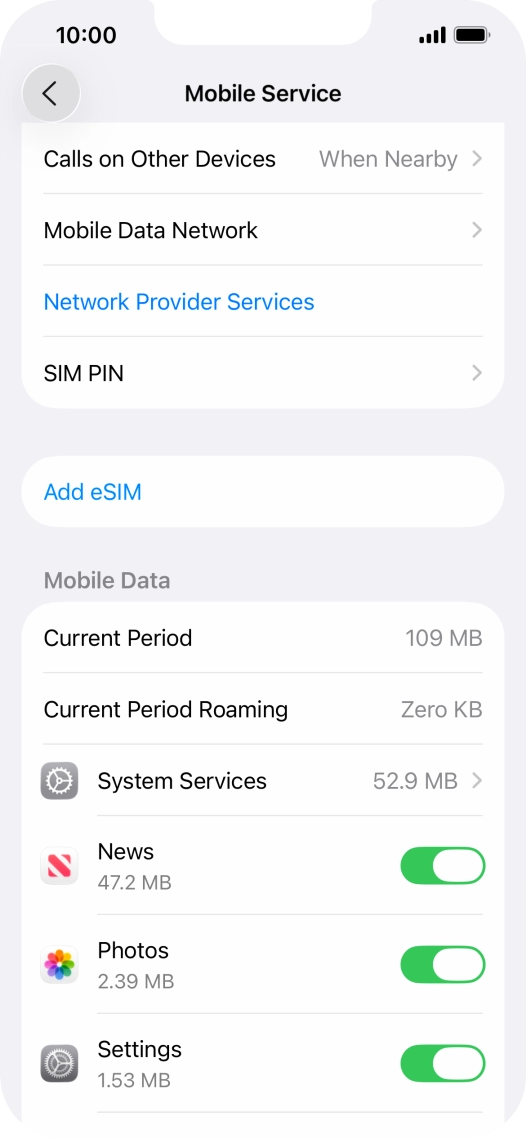 The total data usage is displayed next to Current Period.