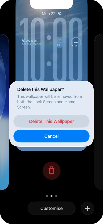 Press Delete This Wallpaper.