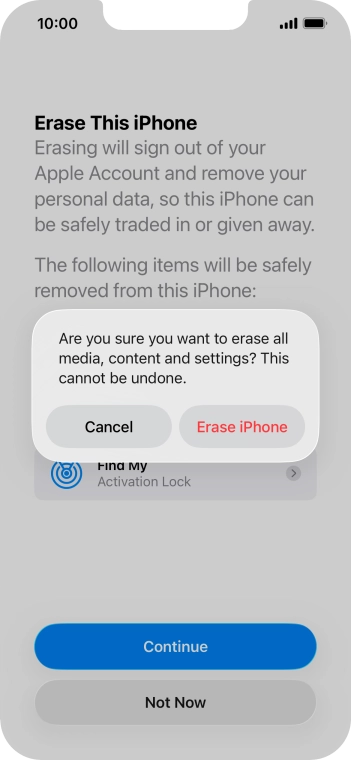 Press Erase iPhone.