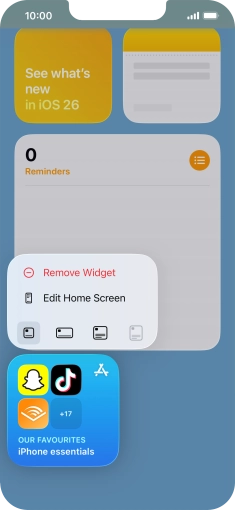 Press Remove Widget.