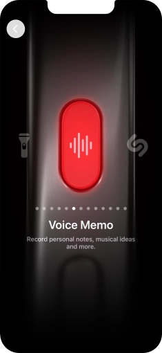 Slide your finger right or left on the screen to select the required function.