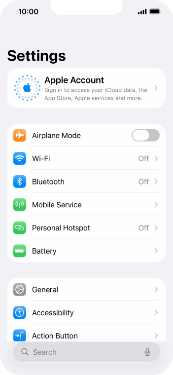 Press Apple Account.