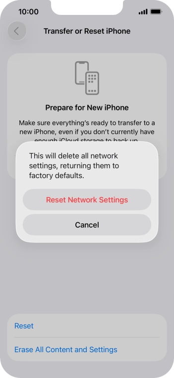 Press Reset Network Settings.