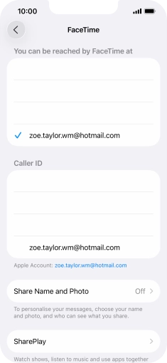 Press the required setting below 