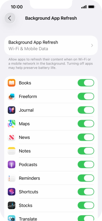 Press Background App Refresh.