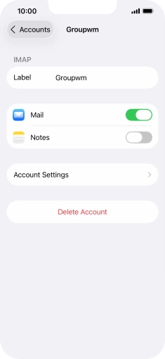 Press Account Settings.