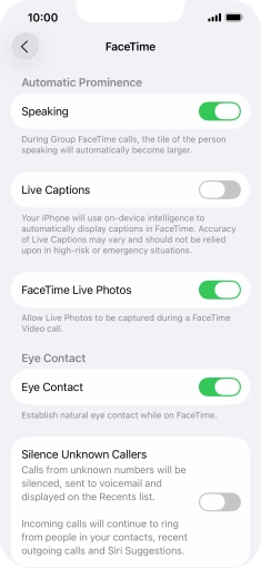Press the indicator next to 