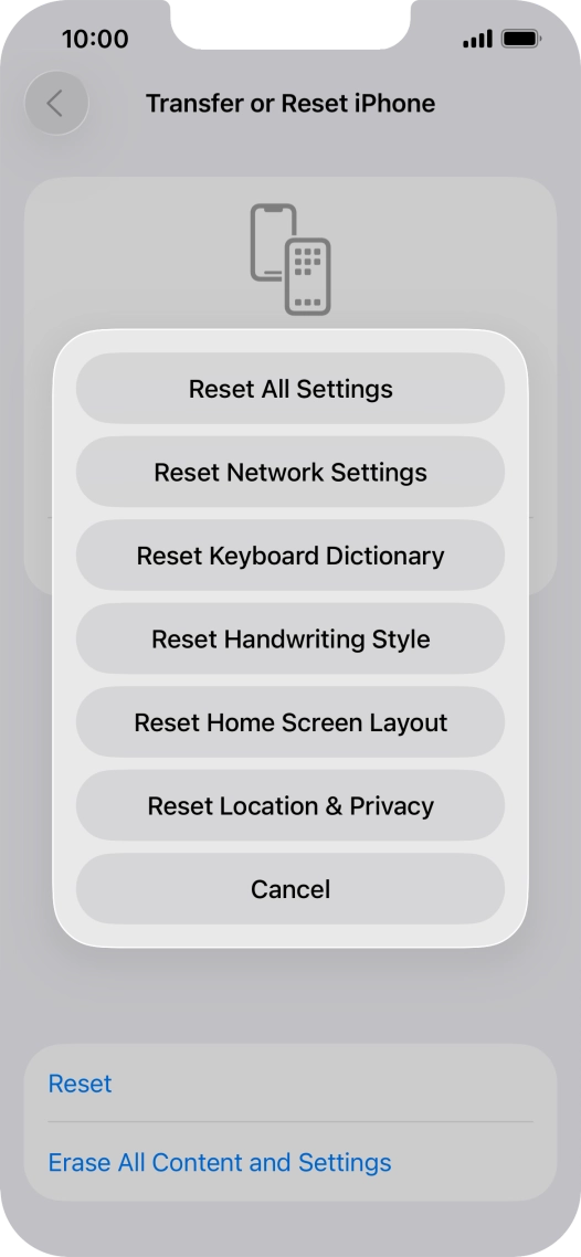 Press Reset All Settings.