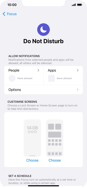 Press People and follow the instructions on the screen to select which contacts you would like to receive calls and notifications from when Do Not Disturb is turned on.