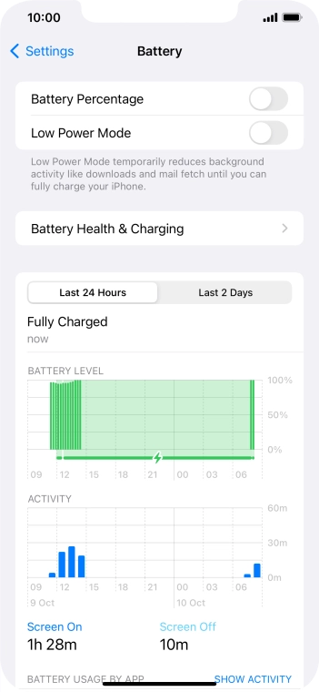 Press Battery Health & Charging.