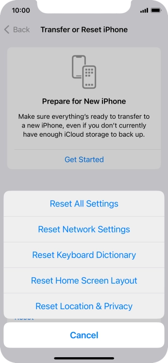 Press Reset Network Settings.