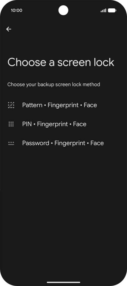 Press the required phone lock code and follow the instructions on the screen to create an additional phone lock code.