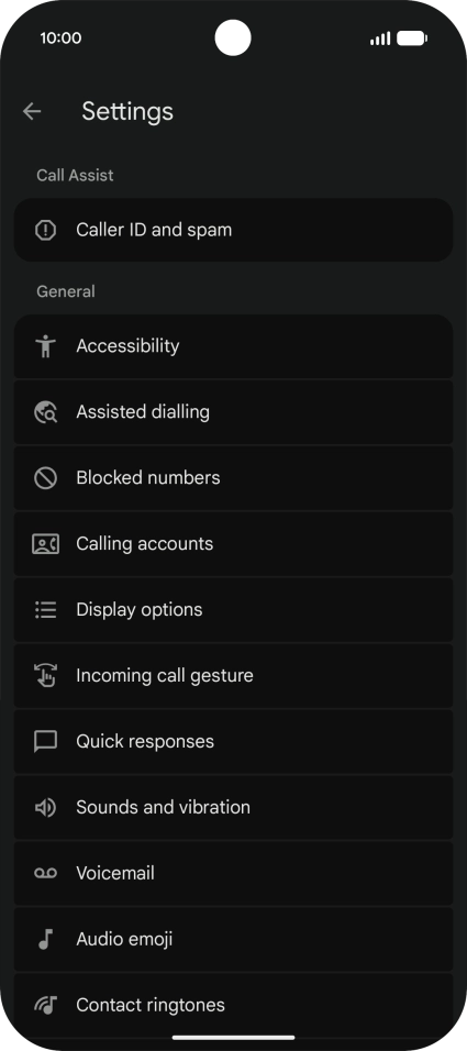 Press Calling accounts.