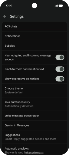 Press Gemini in Messages.