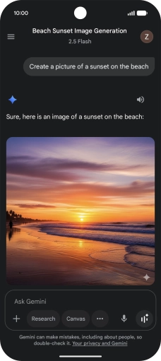 You can also ask Gemini to generate a picture based on your description.