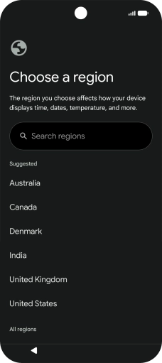 Press the required country or area.