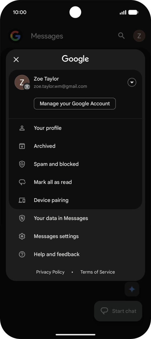 Press Messages settings.