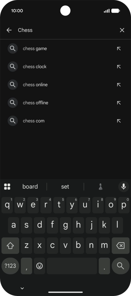 Key in the name or subject of the required app and press the search icon.