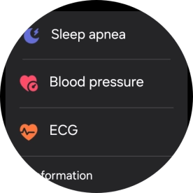 Press Blood pressure and follow the instructions on the screen to measure your blood pressure.