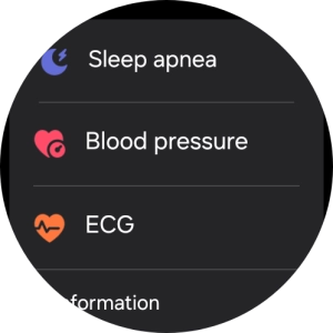 Press Blood pressure and follow the instructions on the screen to measure your blood pressure.