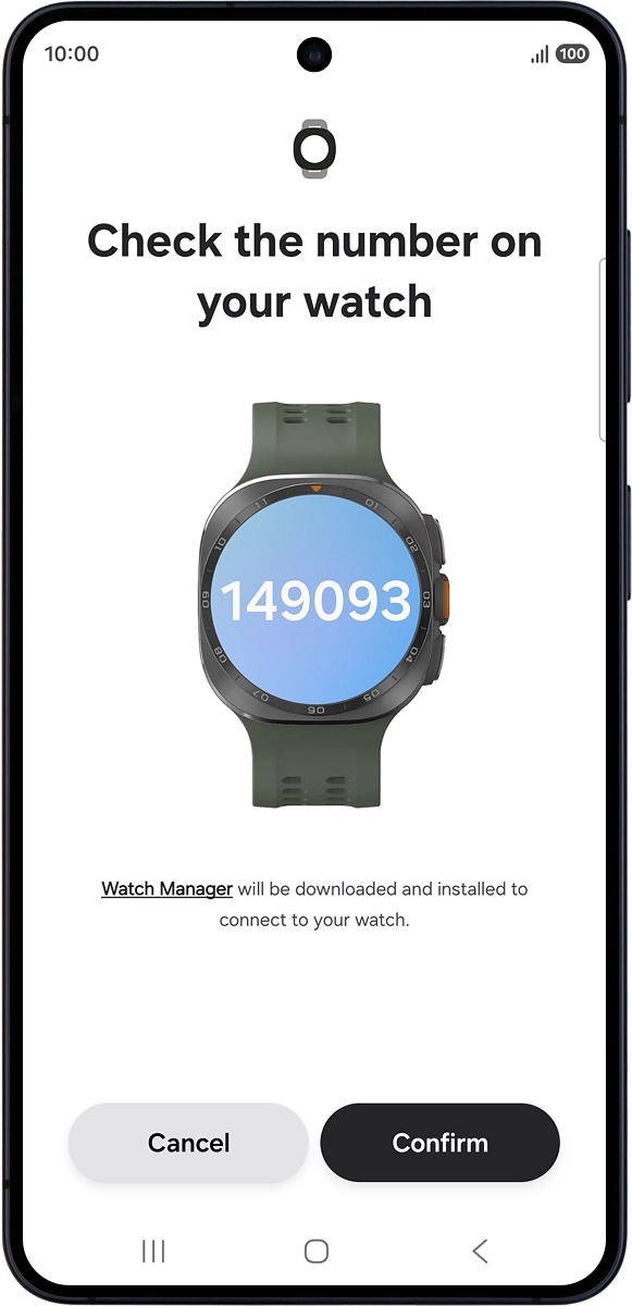 On your phone: Check that the code is identical to the code displayed on your smartwatch.