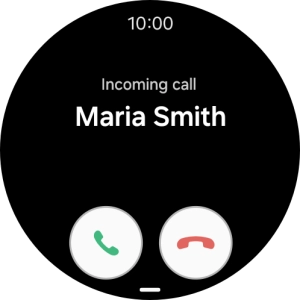 Press the accept call icon and slide your finger upwards to answer the call.