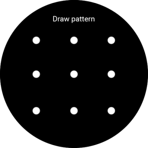 Slide your finger across the screen to connect at least four points and follow the instructions on the screen to create a pattern as lock code.