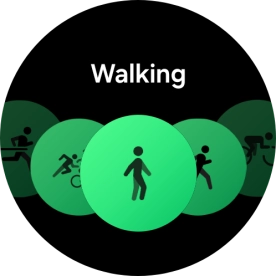 Slide your finger right or left to select the required activity.