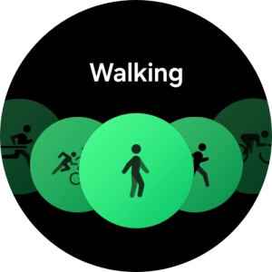 Slide your finger right or left to select the required activity.